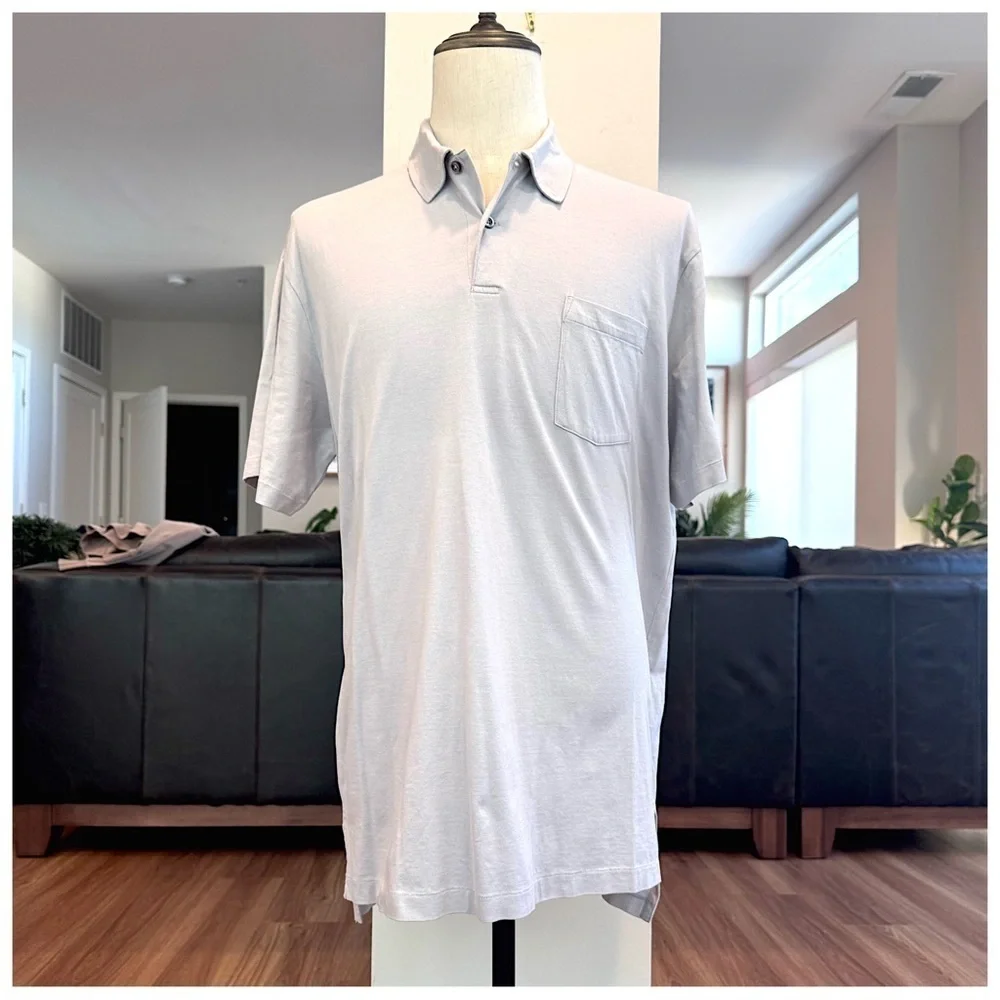 Polo by Ralph Lauren Men’s Short-Sleeve Polo Shirt. Slate. Large